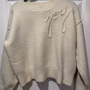 Universal Thread Cream Sweater with Joy Detail